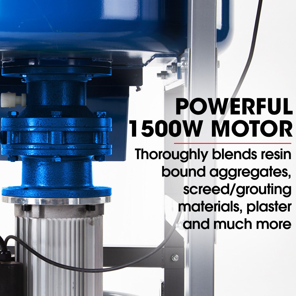 120L Forced Action Pan Mixer, 1500W Electric Direct Drive Motor, Heavy-Duty Frame, for Mortar Screed Resin Cement, 10 Inch Solid Rubber Wheels