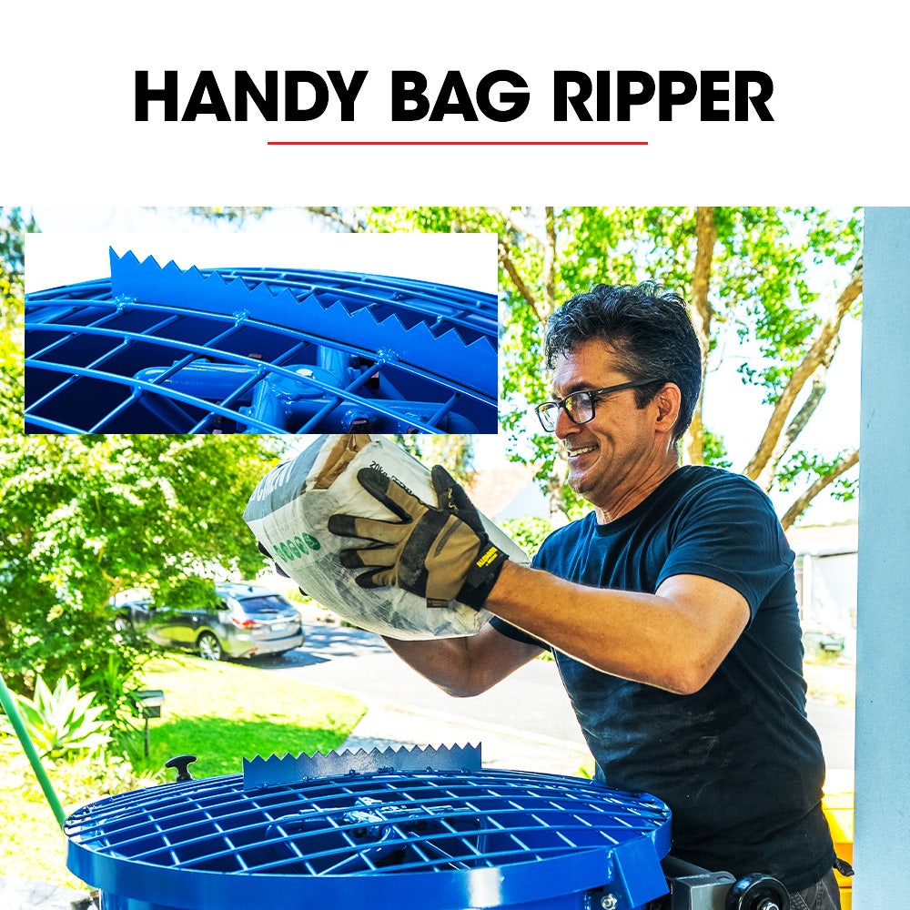 120L Forced Action Pan Mixer, 1500W Electric Direct Drive Motor, Heavy-Duty Frame, for Mortar Screed Resin Cement, 10 Inch Solid Rubber Wheels