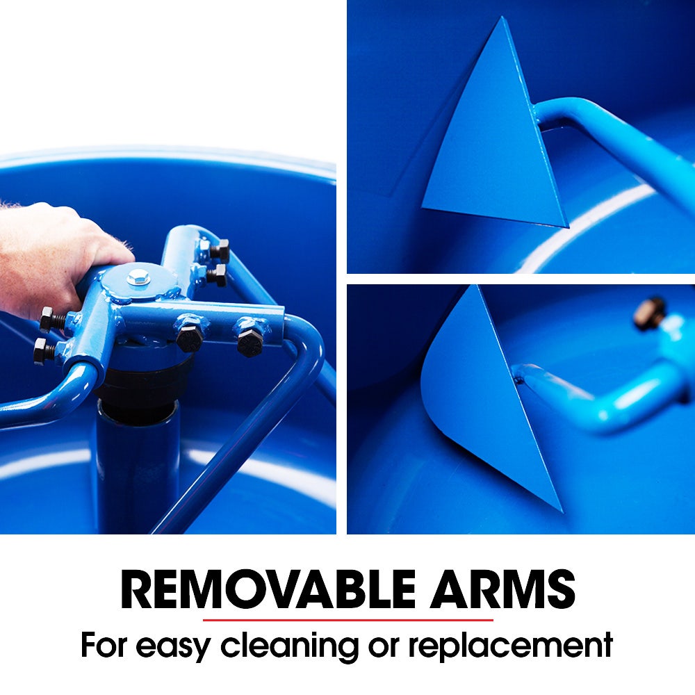 120L Forced Action Pan Mixer, 1500W Electric Direct Drive Motor, Heavy-Duty Frame, for Mortar Screed Resin Cement, 10 Inch Solid Rubber Wheels