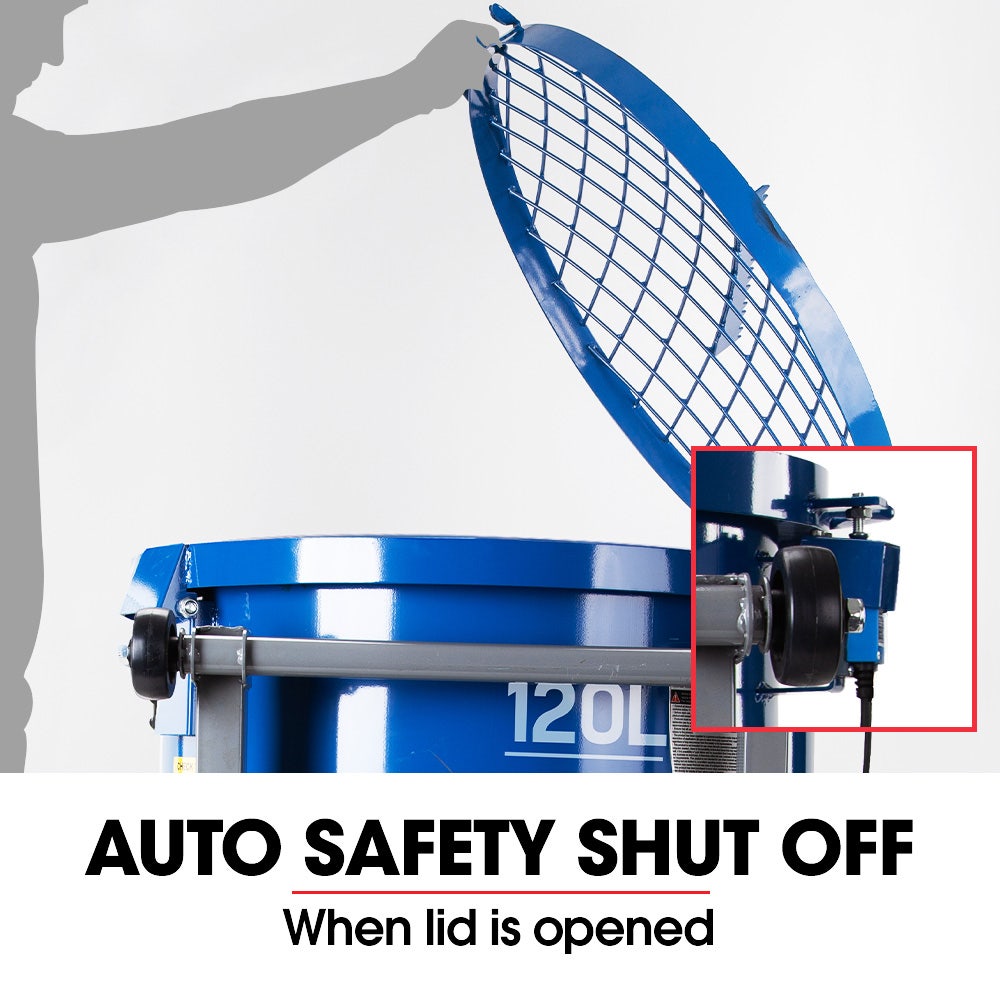 120L Forced Action Pan Mixer, 1500W Electric Direct Drive Motor, Heavy-Duty Frame, for Mortar Screed Resin Cement, 10 Inch Solid Rubber Wheels