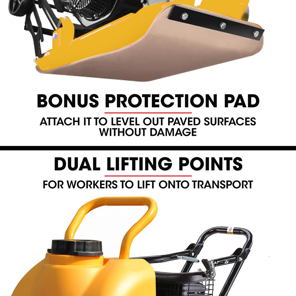 94kg 420x540mm Plate Compactor, Sprinkler System, Paver Pad