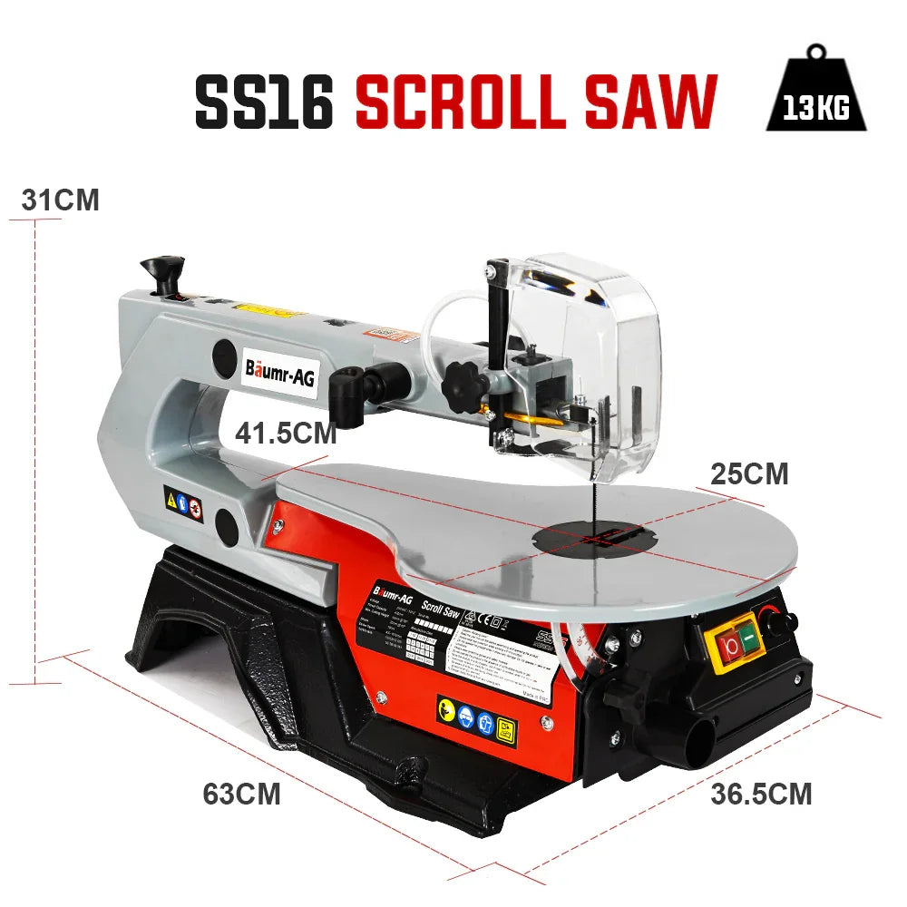 SS16 16 120W Variable Speed Scroll Saw Tool Electric Dual Lamps