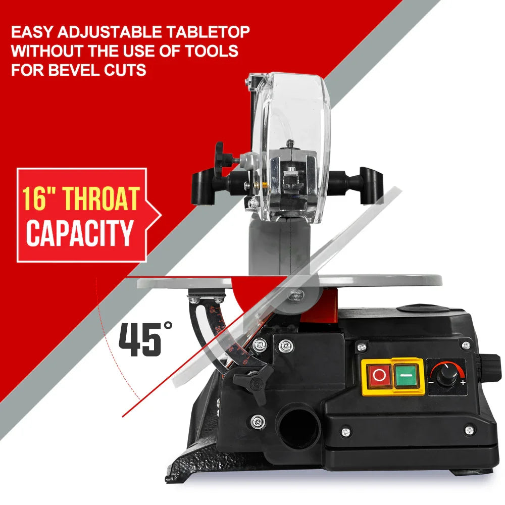 SS16 16 120W Variable Speed Scroll Saw Tool Electric Dual Lamps