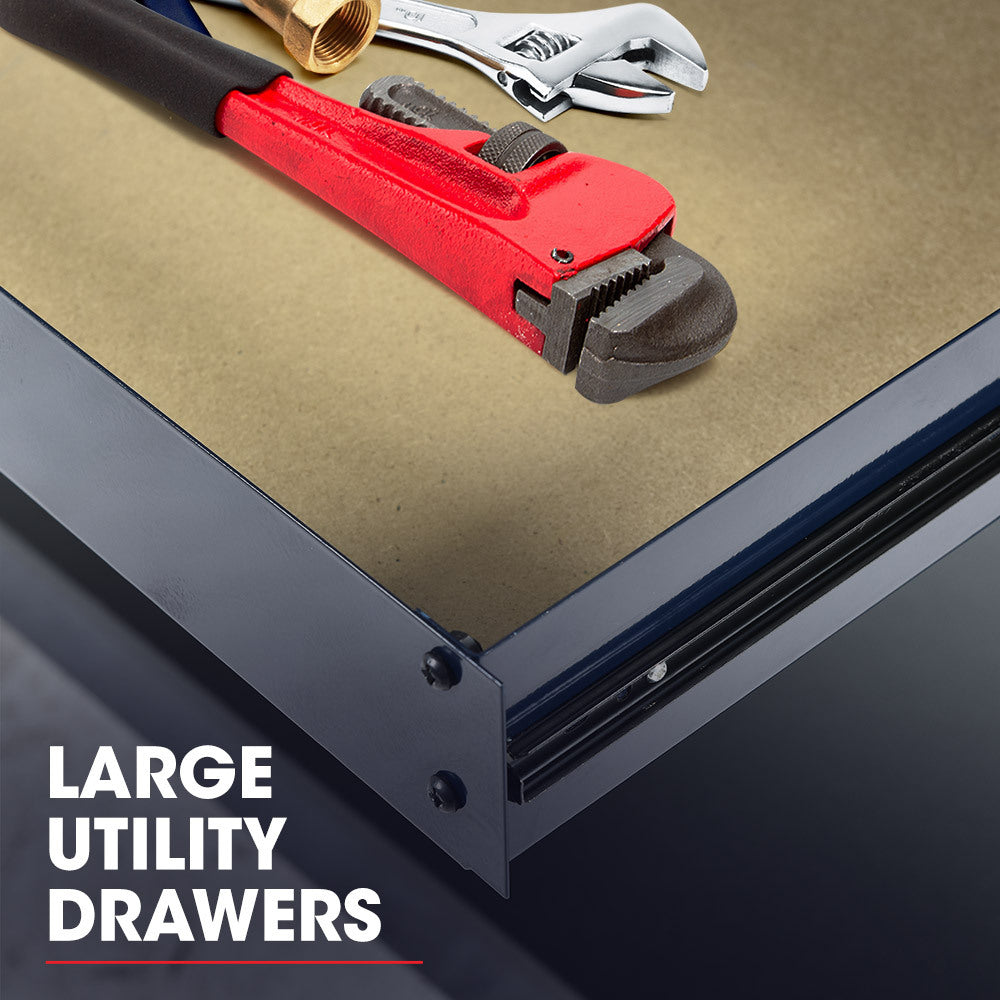 Steel Garage Workbench with LED Lights Pegboard Tool Storage Work Bench Workshop Table