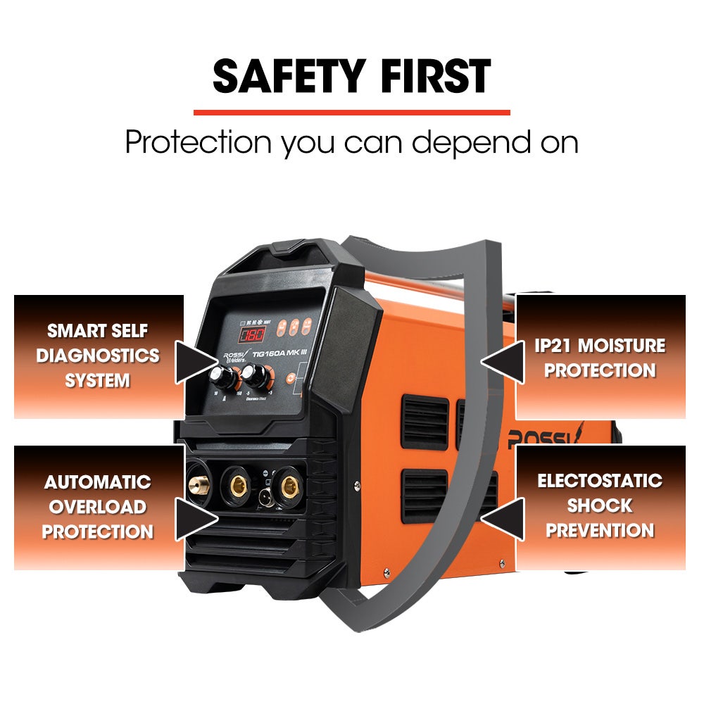 160 Amp AC DC TIG MMA ARC Stick Inverter Welder, Ideal for Aluminium and Copper Welding, 15A Plug