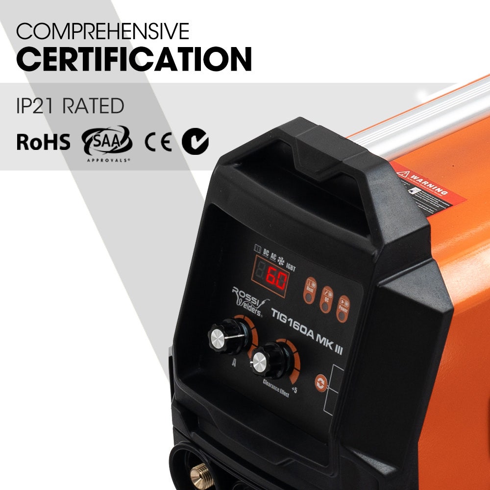 160 Amp AC DC TIG MMA ARC Stick Inverter Welder, Ideal for Aluminium and Copper Welding, 15A Plug