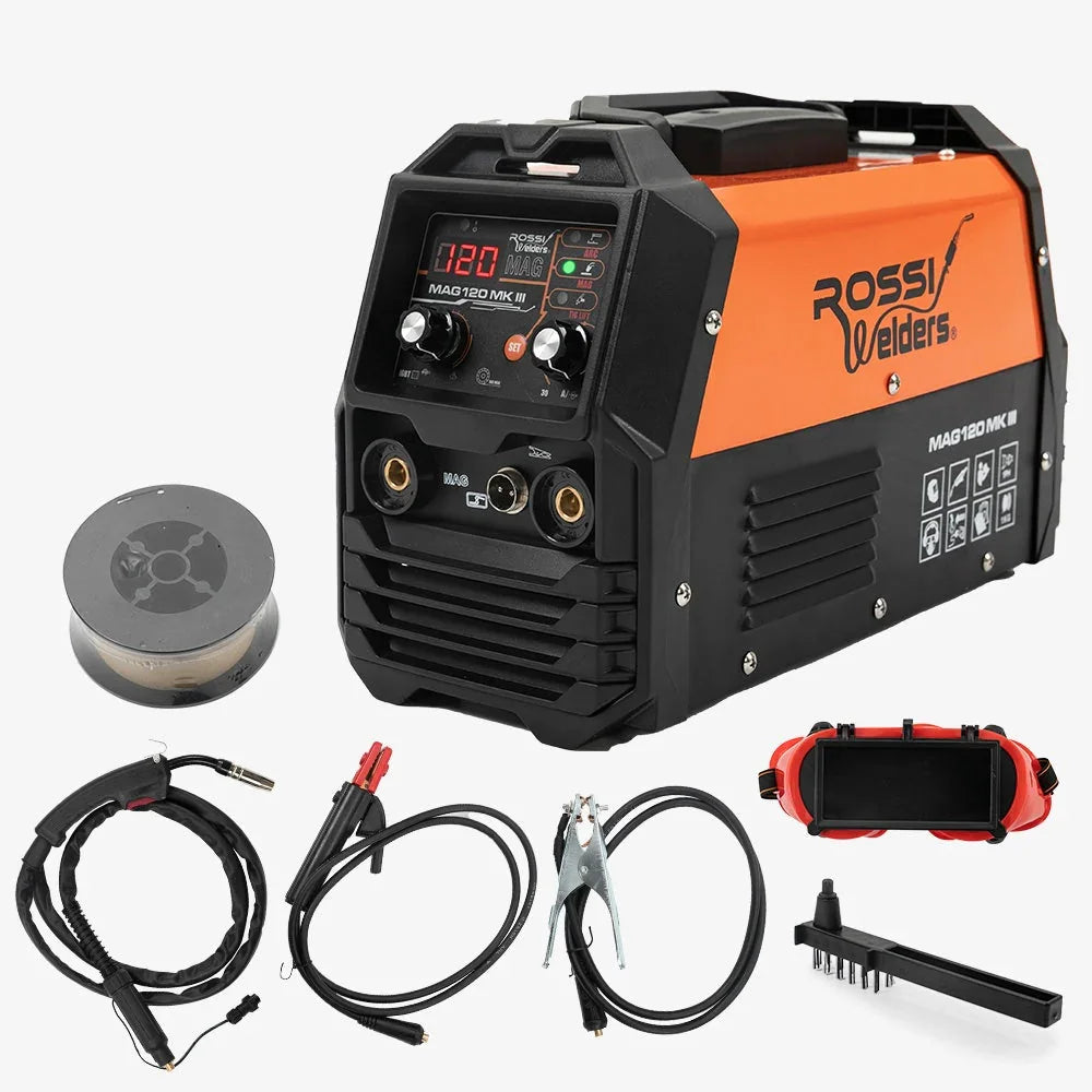 120 Amp Inverter Welder, 3in1 Portable MMA ARC /MIG Gasless /Lift-TIG Welding Machine, 15A Plug