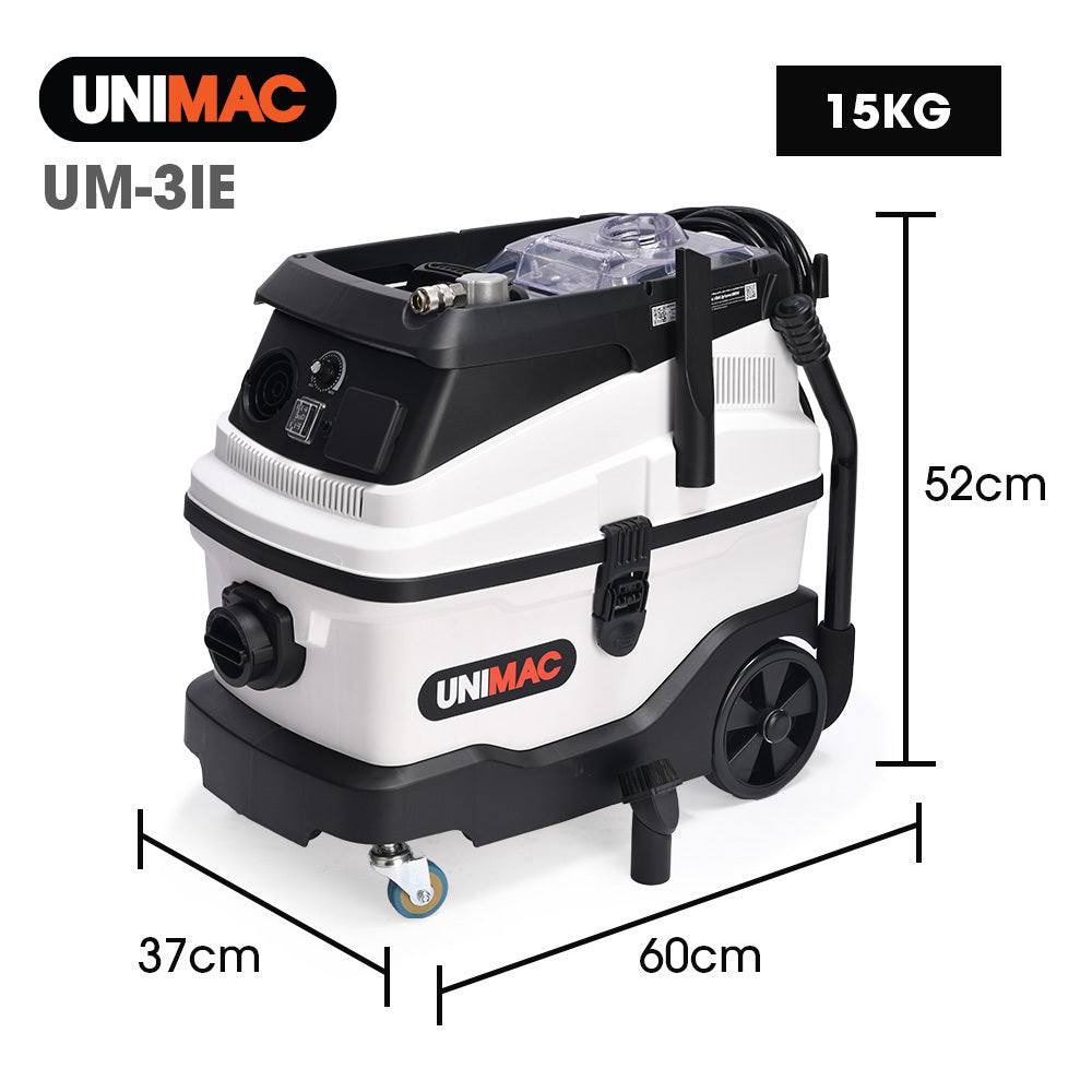 UNIMAC 30L Dust Extractor, Wet & Dry Vacuum Cleaner, 3 Stage Filtration, Water and HEPA filter, Power plus Air pass-through, Accessories