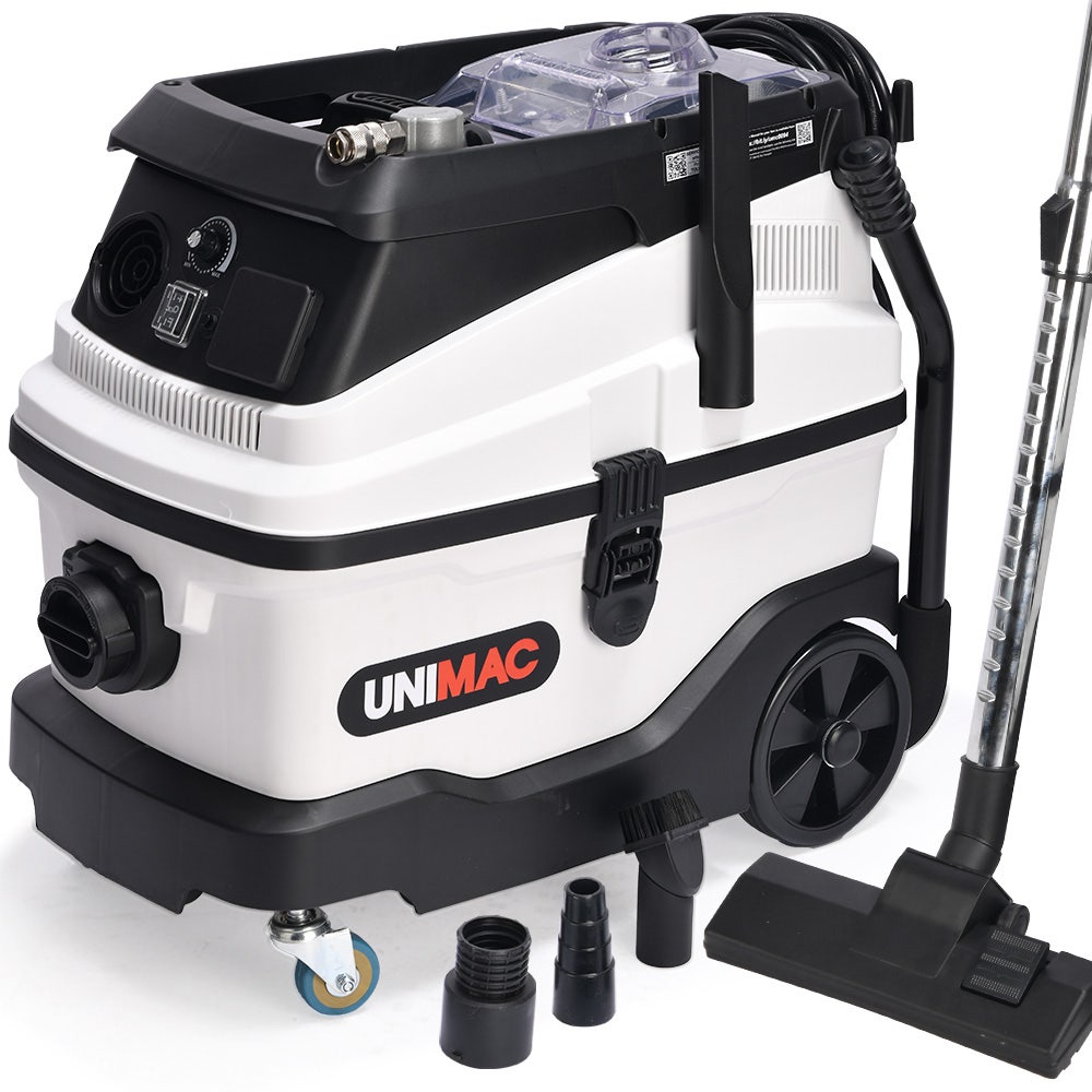 UNIMAC 30L Dust Extractor, Wet & Dry Vacuum Cleaner, 3 Stage Filtration, Water and HEPA filter, Power plus Air pass-through, Accessories