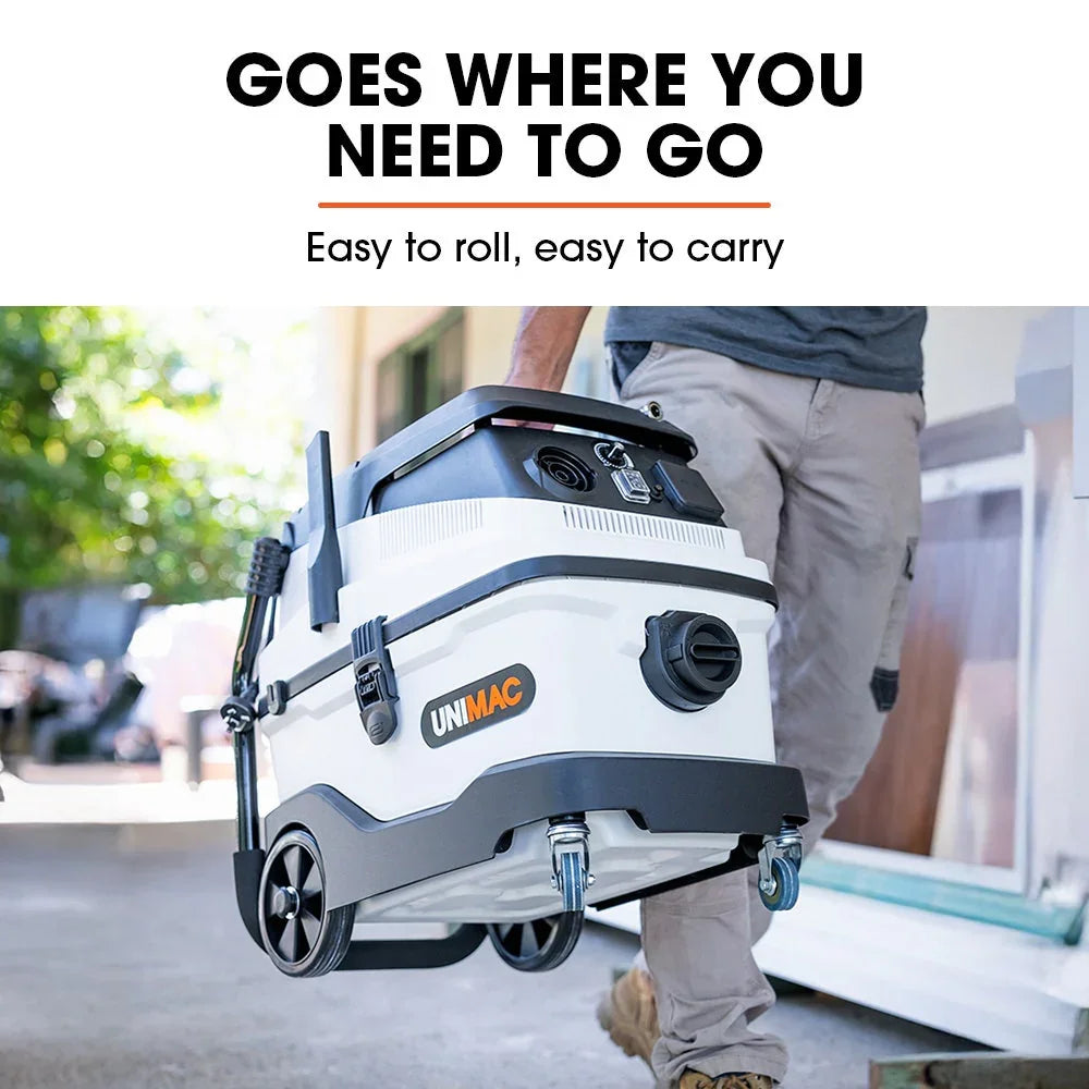 30L Dust Extractor, Wet & Dry Vacuum Cleaner, 3 Stage Filtration, Water and HEPA filter, Power plus Air pass-through, Accessories
