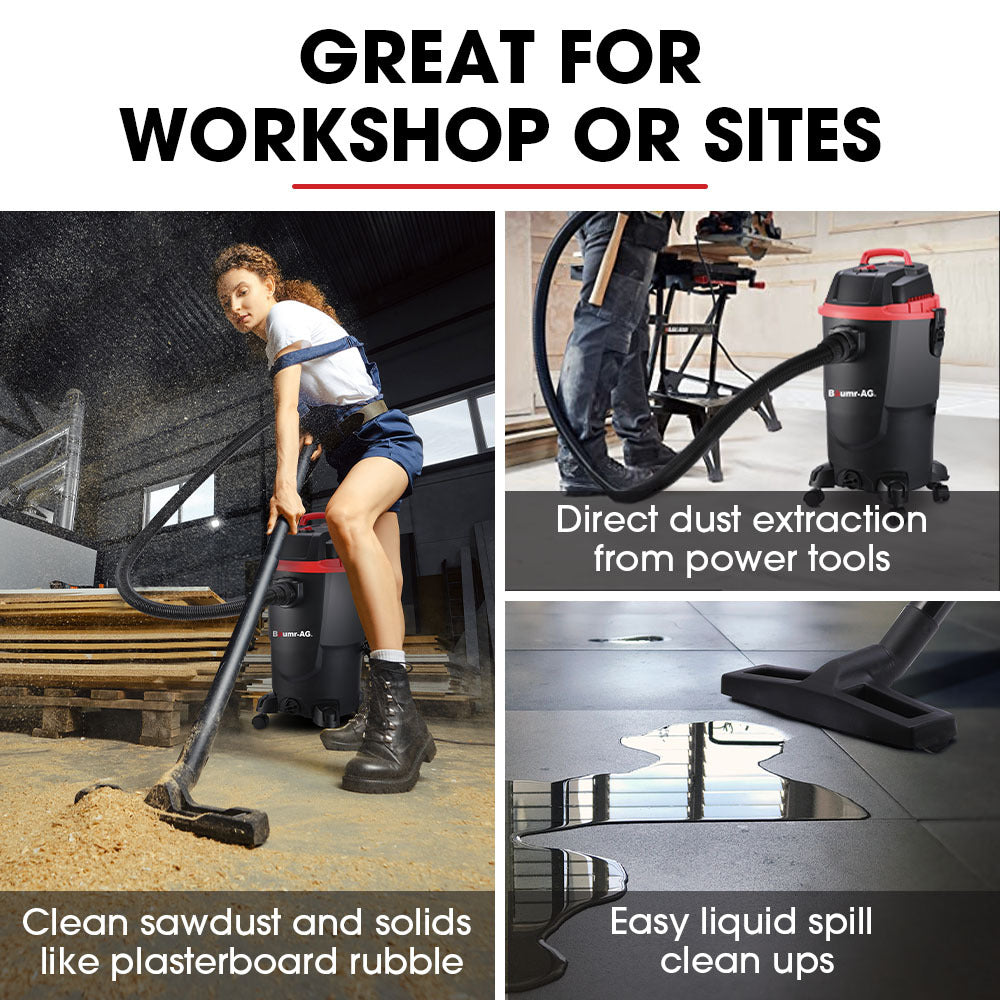 30L 1200W Wet and Dry Vacuum Cleaner, with Blower, for Car, Workshop, Carpet