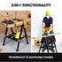 Portable Multifunction Workbench, 2-in-1 Worktable and Sawhorse, Height Adjustable, Expandable