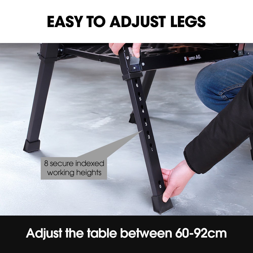 Portable Multifunction Workbench, 2-in-1 Worktable and Sawhorse, Height Adjustable, Expandable