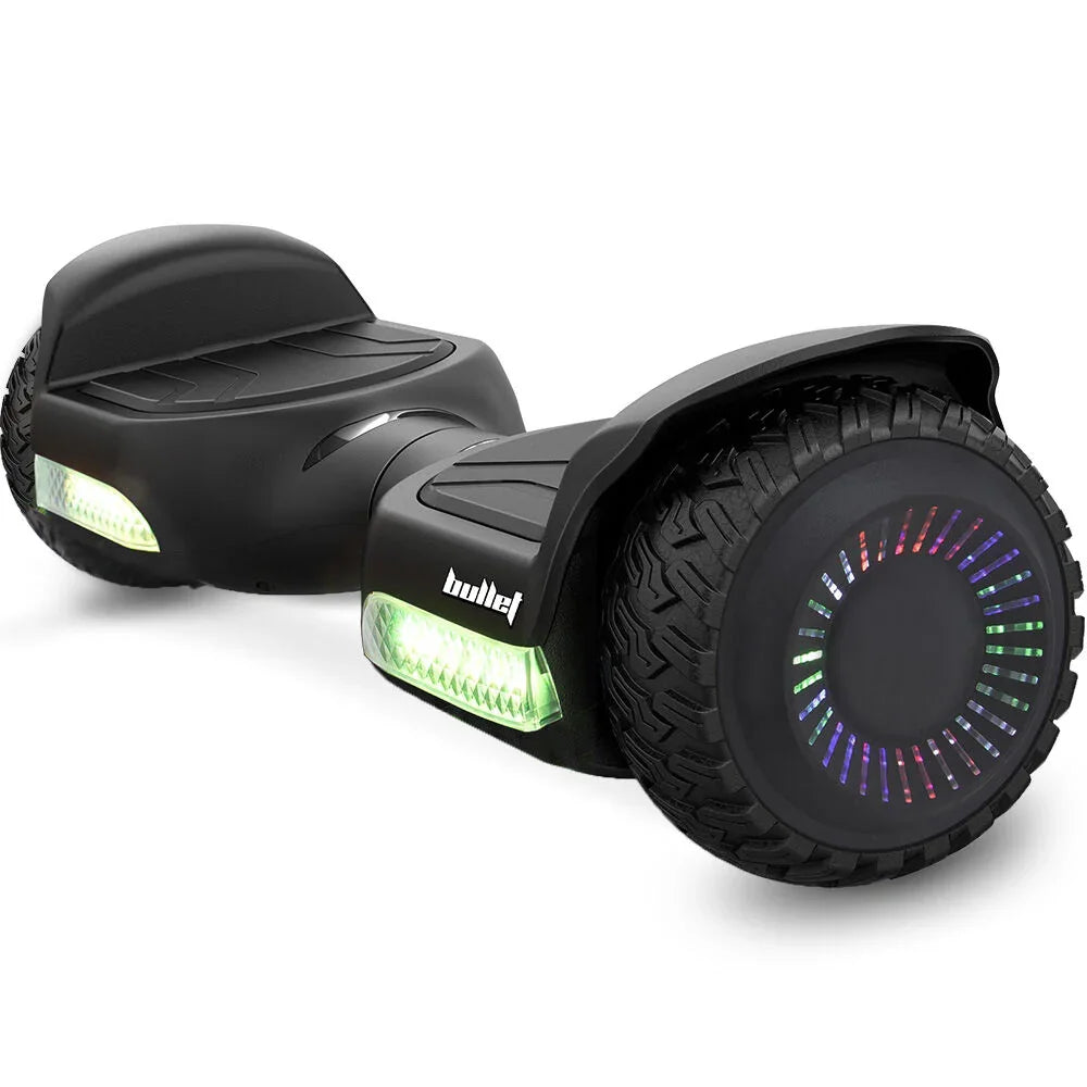 SX-2500 Hoverboard Scooter, 500W Brushless, UL Certified, AU Compliant, 6.5-inch Off-Road Style Tyres, Superior Self Balancing System, LED Lights, Black
