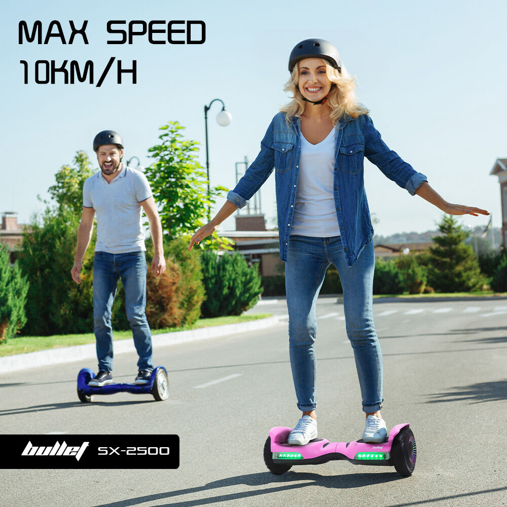 SX-2500 Hoverboard Scooter, 500W Brushless, UL Certified, AU Compliant, 6.5-inch Off-Road Style Tyres, Superior Self Balancing System, LED Lights, Pink