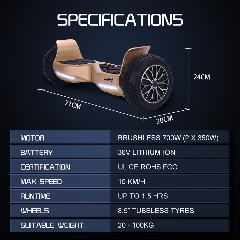 BULLET SX-4000 Hoverboard Scooter, 8.5
