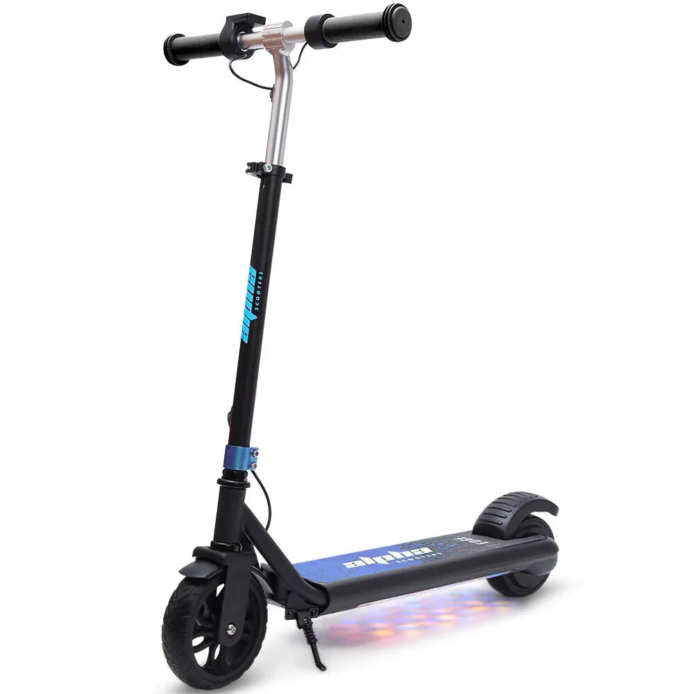 Edge Electric Scooter Kids/Teens, 16km/h Max, Adjustable Height, UL Certified, AU Compliant, Dual Brakes, Bluetooth Music, LED, Blue