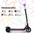 Edge Electric Scooter Kids/Teens, 16km/h Max, Adjustable Height, UL Certified, AU Compliant, Dual Brakes, Bluetooth Music, LED, Pink