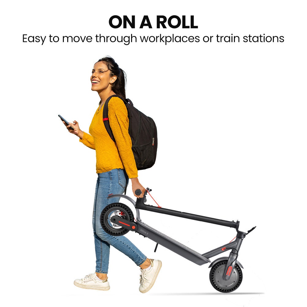 Urban 8 Electric Scooter, Suspension, 25km Range, 8.5-Inch Wheels, Brushless Motor, Motorised Commuter eScooter for Adults, Grey