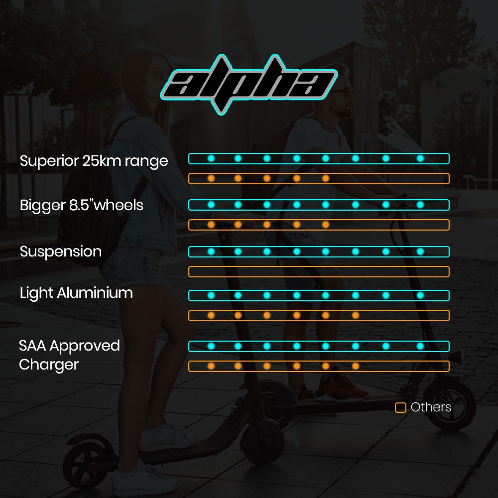 Urban 8 Electric Scooter, Suspension, 25km Range, 8.5-Inch Wheels, Brushless Motor, Motorised Commuter eScooter for Adults, Grey