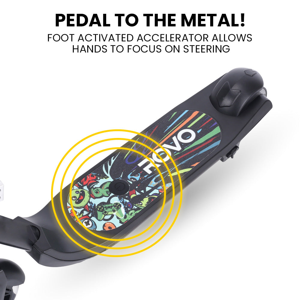 WhizKid Electric Scooter, Ages 5-11, Adjustable Height, Lithium Battery, Brushless Motor, Black