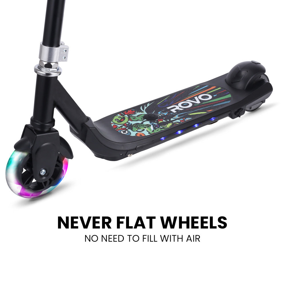 WhizKid Electric Scooter, Ages 5-11, Adjustable Height, Lithium Battery, Brushless Motor, Black