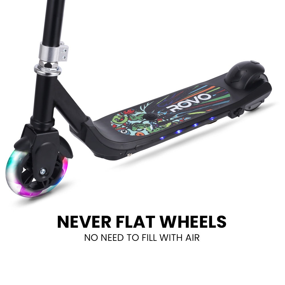 WhizKid Electric Scooter, Ages 5-11, Adjustable Height, AU Compliant, Lithium Battery, Brushless Motor, Black