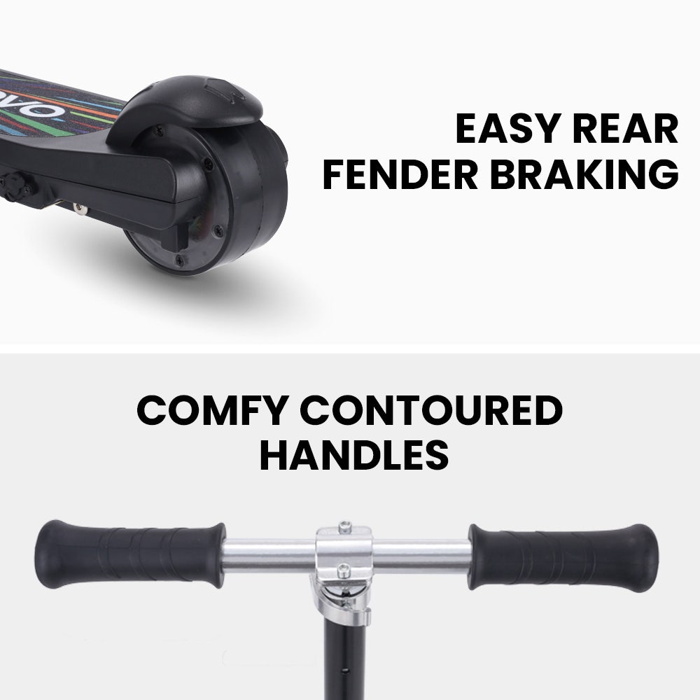 WhizKid Electric Scooter, Ages 5-11, Adjustable Height, AU Compliant, Lithium Battery, Brushless Motor, Black