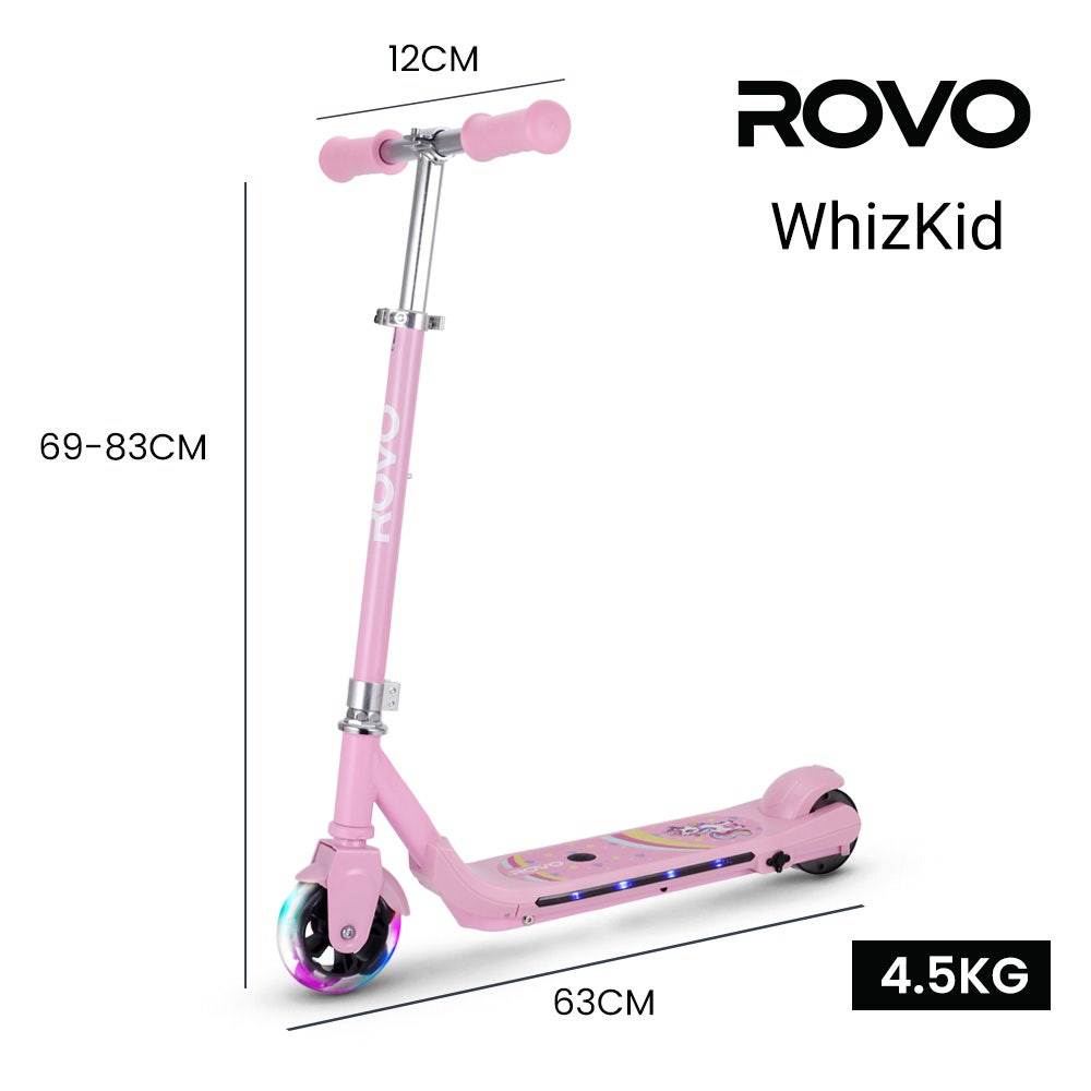 WhizKid Electric Scooter, Ages 5-11, Adjustable Height, AU Compliant, Lithium Battery, Brushless Motor, Pink