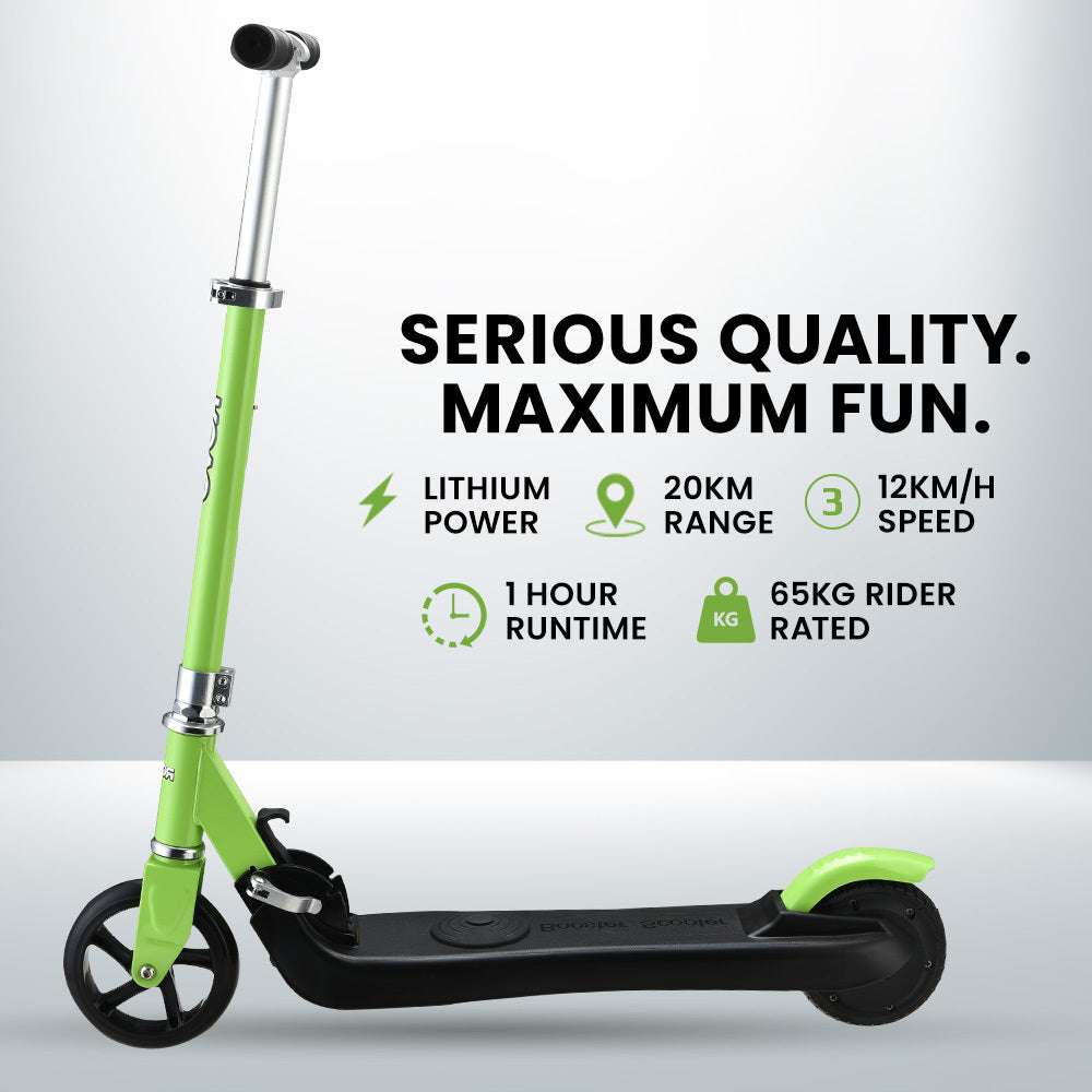 Electric Scooter Lithium Ride-On Foldable E-Scooter 125W Rechargeable, Green
