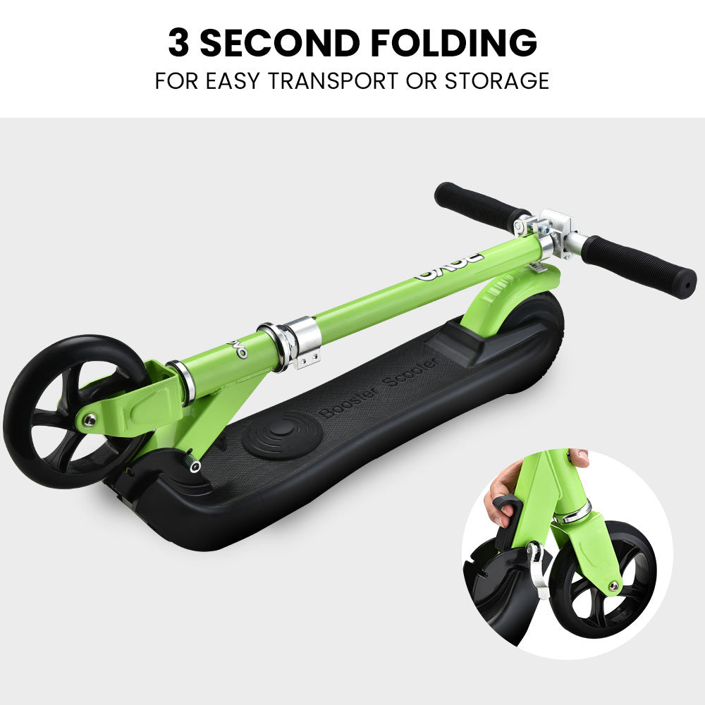 Electric Scooter Lithium Ride-On Foldable E-Scooter 125W Rechargeable, Green