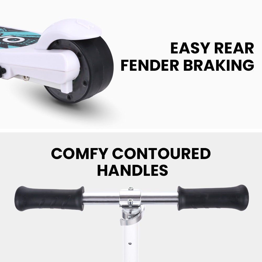 WhizKid Electric Scooter, Ages 5-11, Adjustable Height, AU Compliant, Lithium Battery, Brushless Motor, White