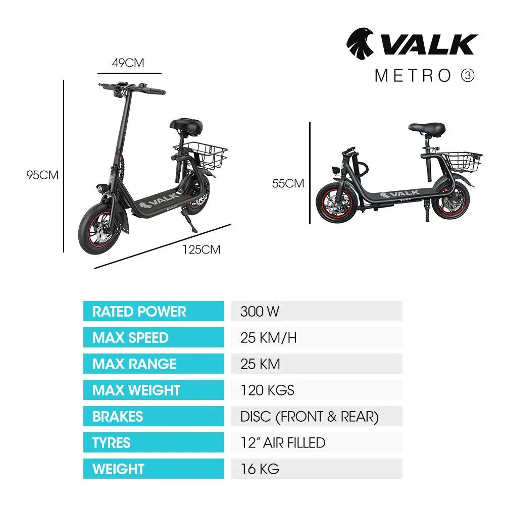Electric Scooter with Seat, Disc brakes, 12