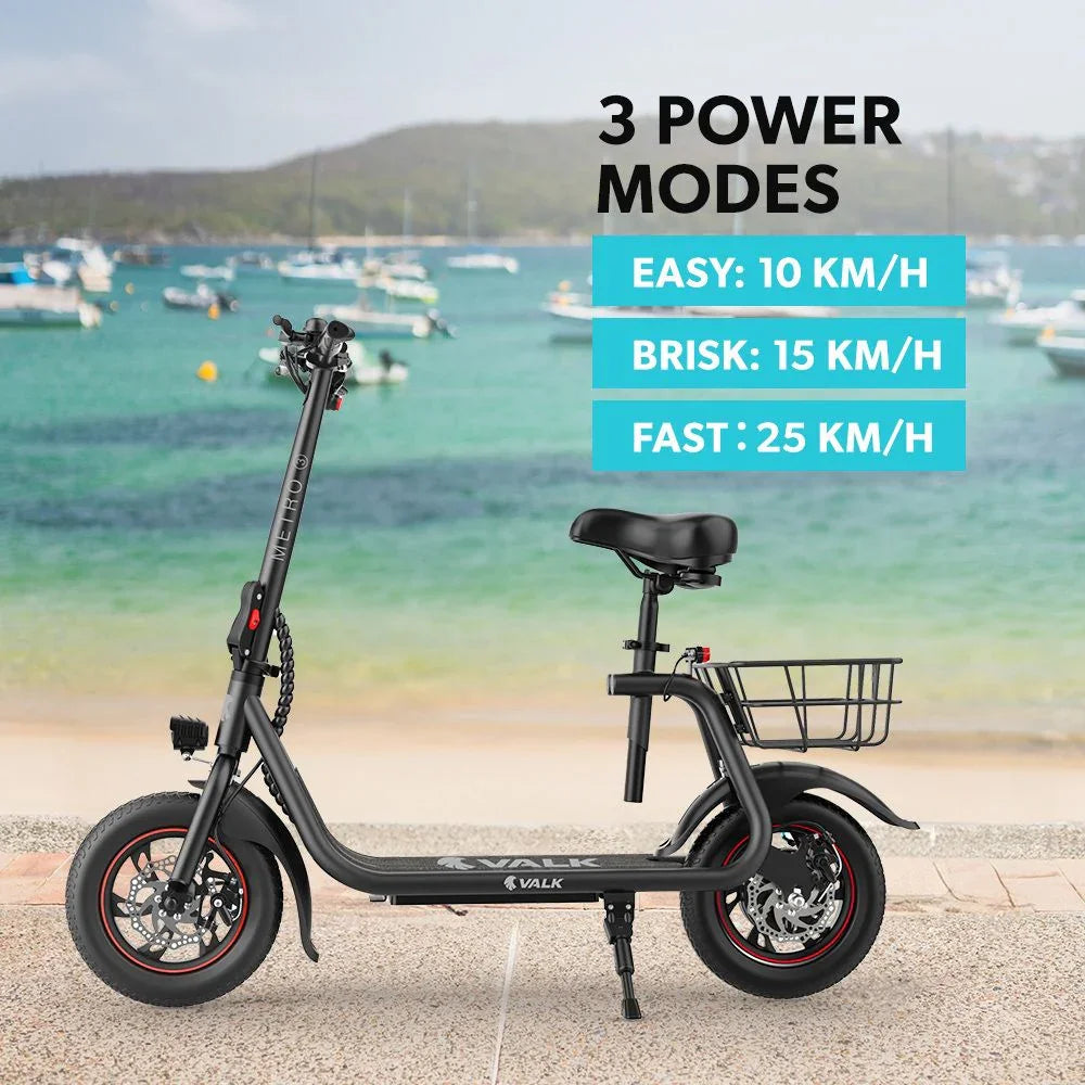 Electric Scooter with Seat, Disc brakes, 12