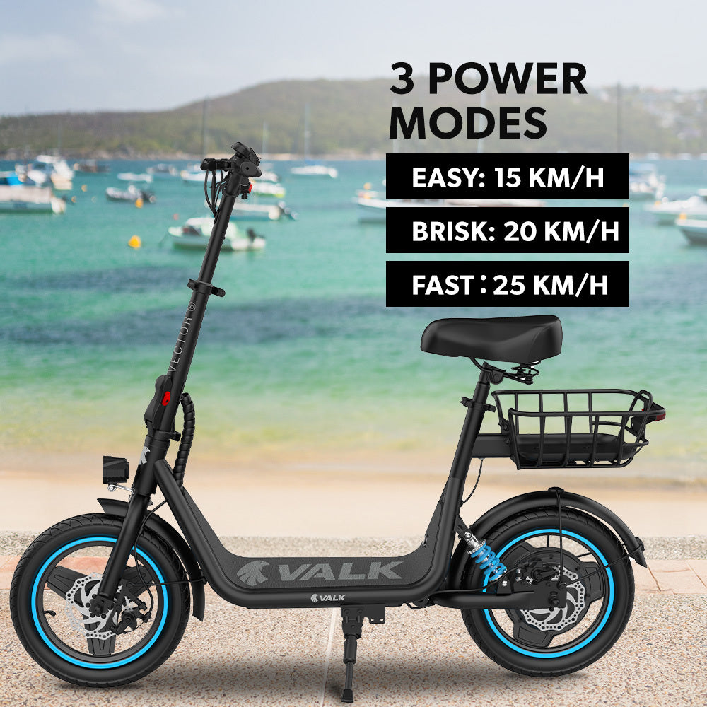 Electric Scooter with Seat, 30km Range, AU Compliant, Disc brakes, 14