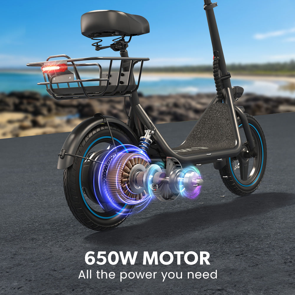 Electric Scooter with Seat, 30km Range, AU Compliant, Disc brakes, 14