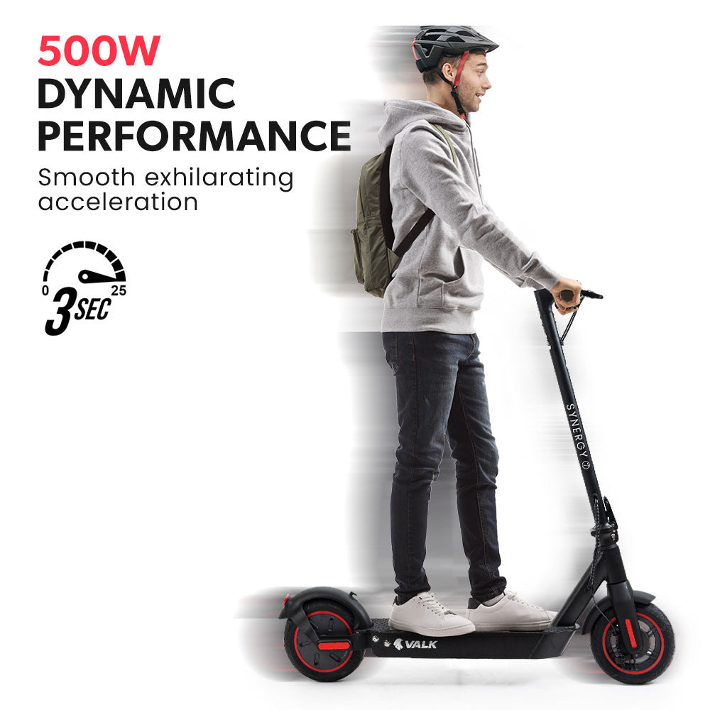 Synergy 7 Electric Scooter, 500W 15Ah, AU Compliant, Motorised eScooter for Adults, Black/Red