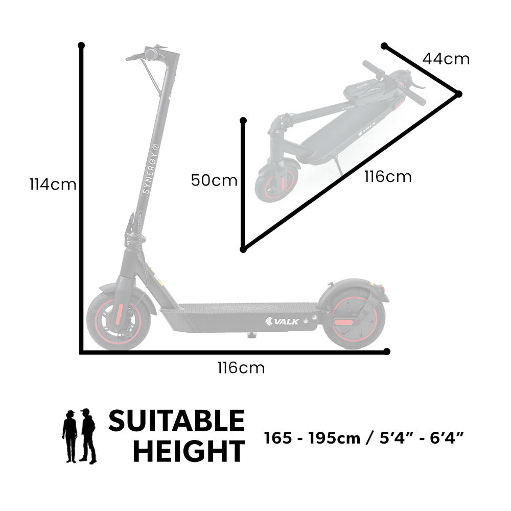 Synergy 7 Electric Scooter, 500W 15Ah, AU Compliant, Motorised eScooter for Adults, Black/Red