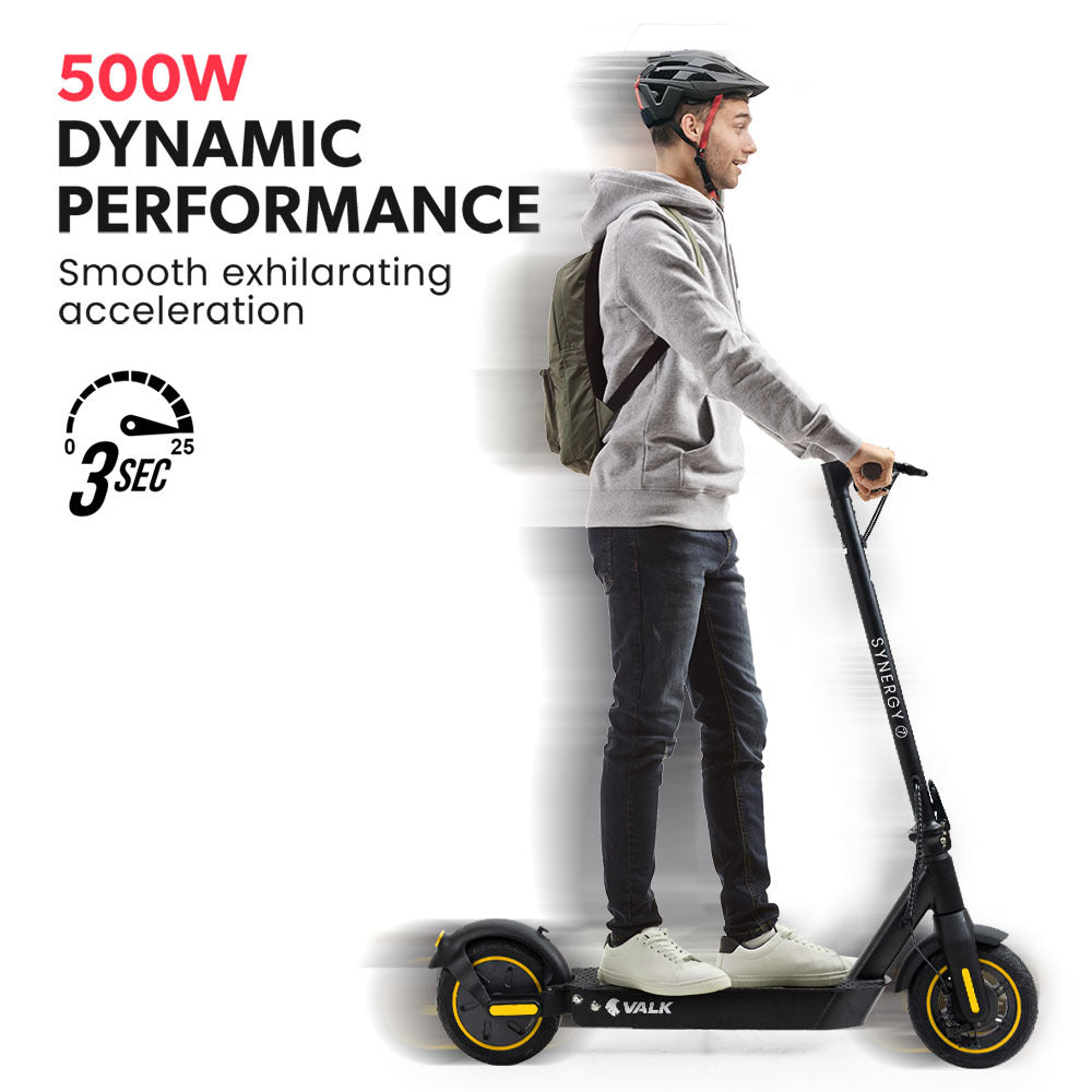 Synergy 7 Electric Scooter, 500W 15Ah, AU Compliant, Motorised eScooter for Adults, Black/Yellow