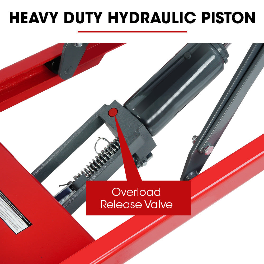 300KG Hydraulic High Lift Double Scissor Trolley, 1.3M Max Platform Hgt, Heavy-Duty, for Material Handling