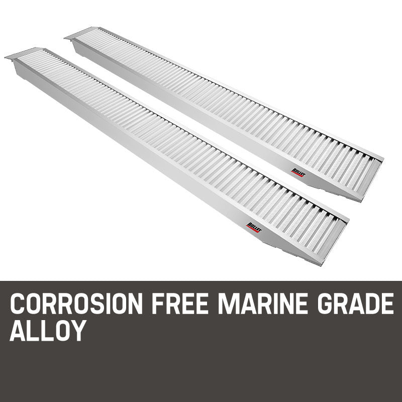 BULLET Pair of 2.5m Aluminium Loading Ramps, 2800kg capacity