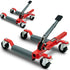 1180kg Set of 2 Vehicle Positioning Jacks, Mechanical Ratcheting Foot Pedal Wheel Dolly For Auto Car Moving
