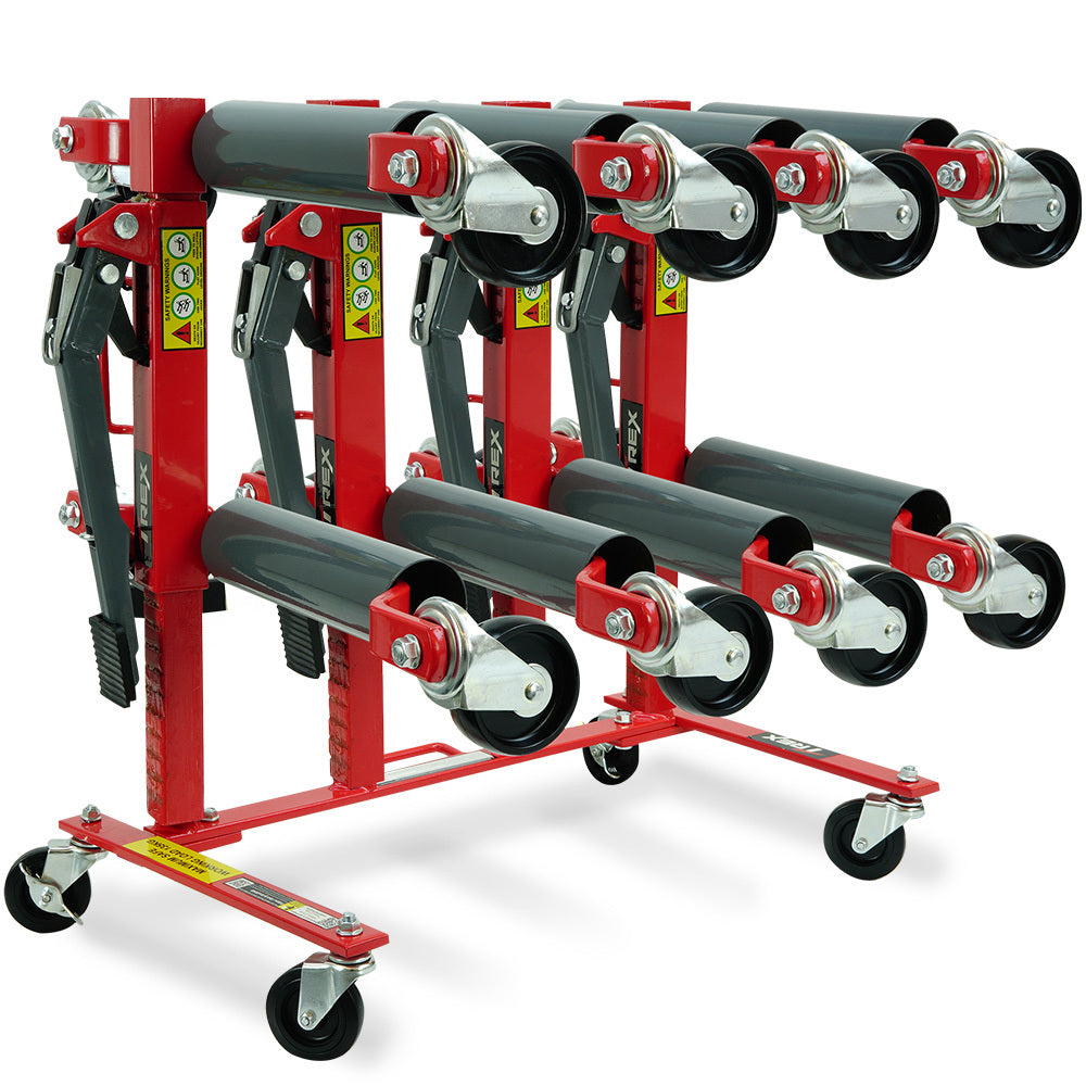 2360kg Set of 4 Vehicle Positioning Jacks with Rack Stand, Mechanical Ratcheting Foot Pedal Wheel Dolly For Auto Car Moving