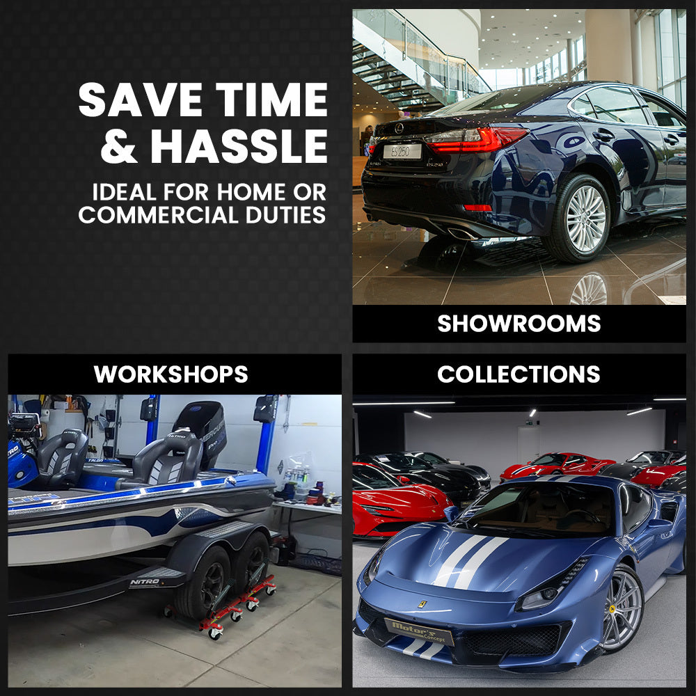 2360kg Set of 4 Vehicle Positioning Jacks with Rack Stand, Mechanical Ratcheting Foot Pedal Wheel Dolly For Auto Car Moving