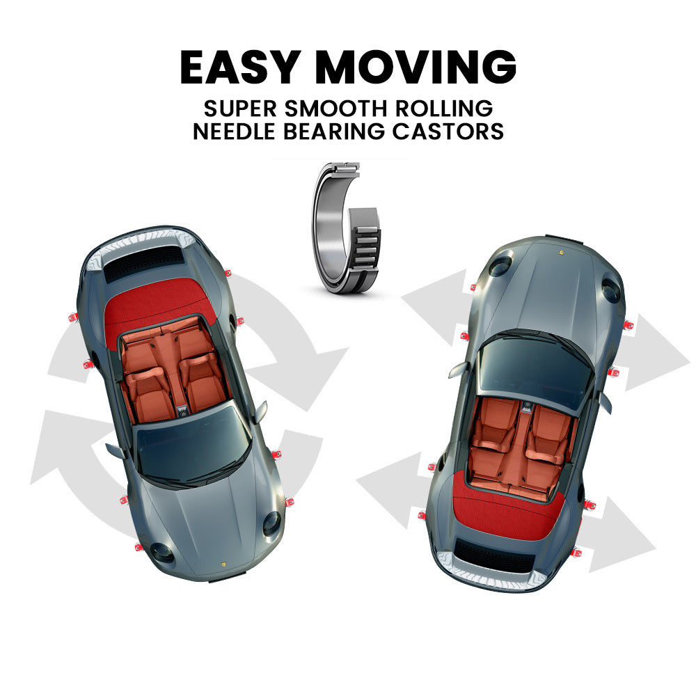 2360kg Set of 4 Vehicle Positioning Jacks, Mechanical Ratcheting Foot Pedal Wheel Dolly For Auto Car Moving