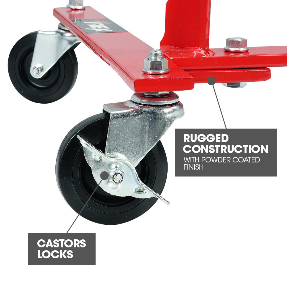 Vehicle Positioning Jack Storage Rack Stand, Heavy Duty Design with Locking Castor Wheels