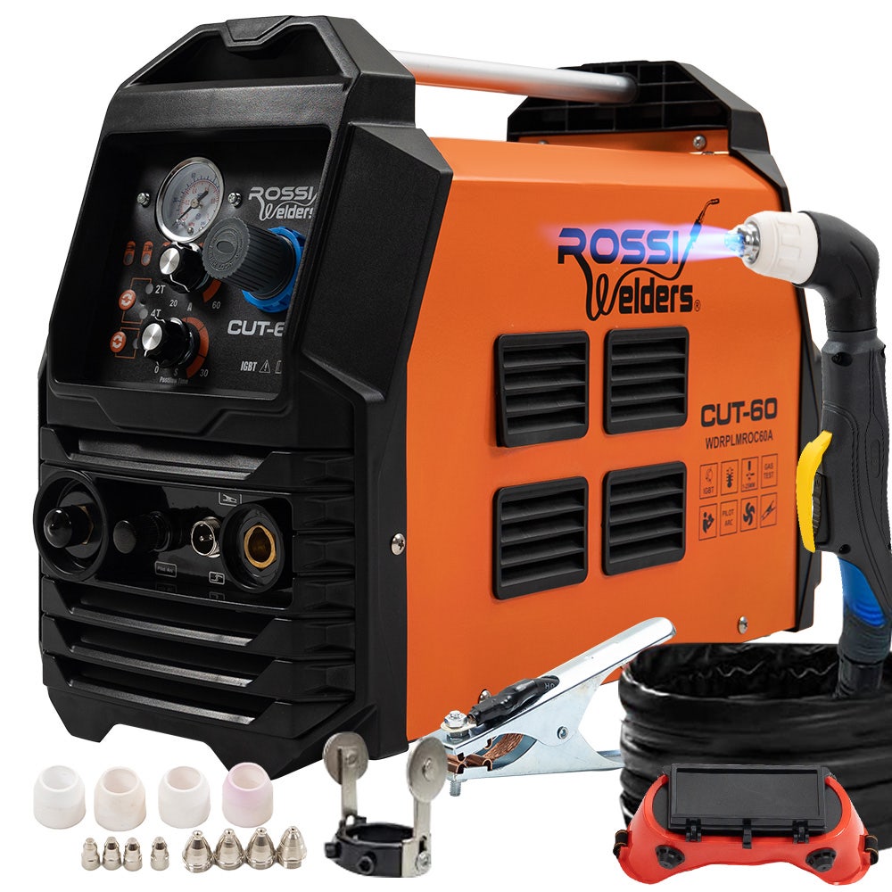 ROSSI 60A Plasma Cutter, Non-Touch Pilot ARC for Easy Cuts of Painted or Rusty Metals, DC Inverter Cutting Machine