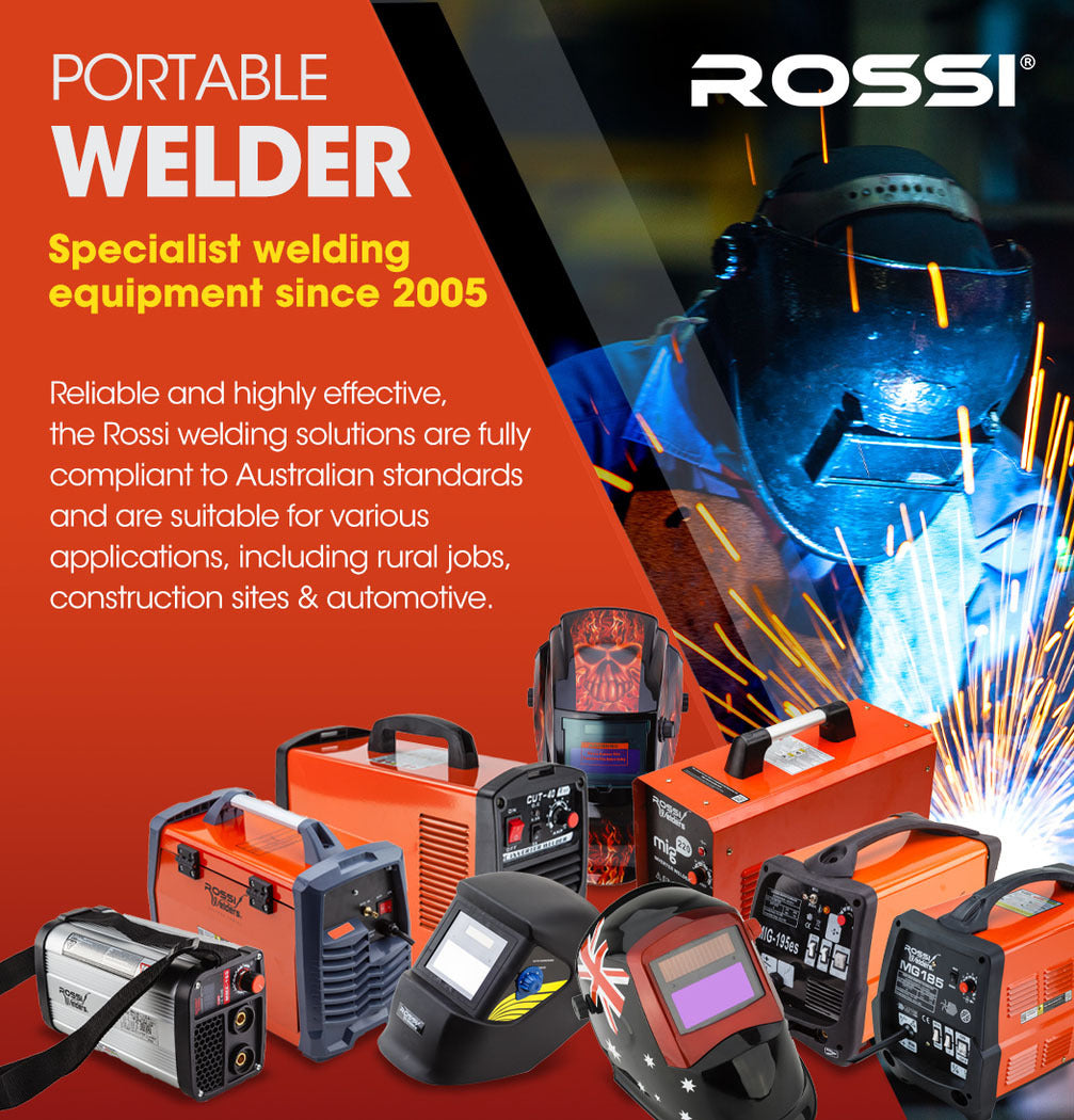 ROSSI 220 Amp MIG MMA TIG Welder, 3in1 Multi-process Portable Inverter Gas Gasless Stick Welding Machine, 15A Plug