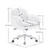 Fluffy Office Chair Faux Fur Modern Swivel Desk Chair for Women And Girls-White