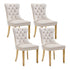 AADEN 4x Velvet Dining Chairs with Golden Metal Legs-Beige